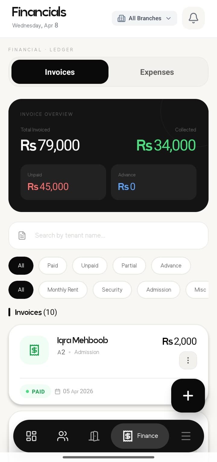 Invoices — mobile