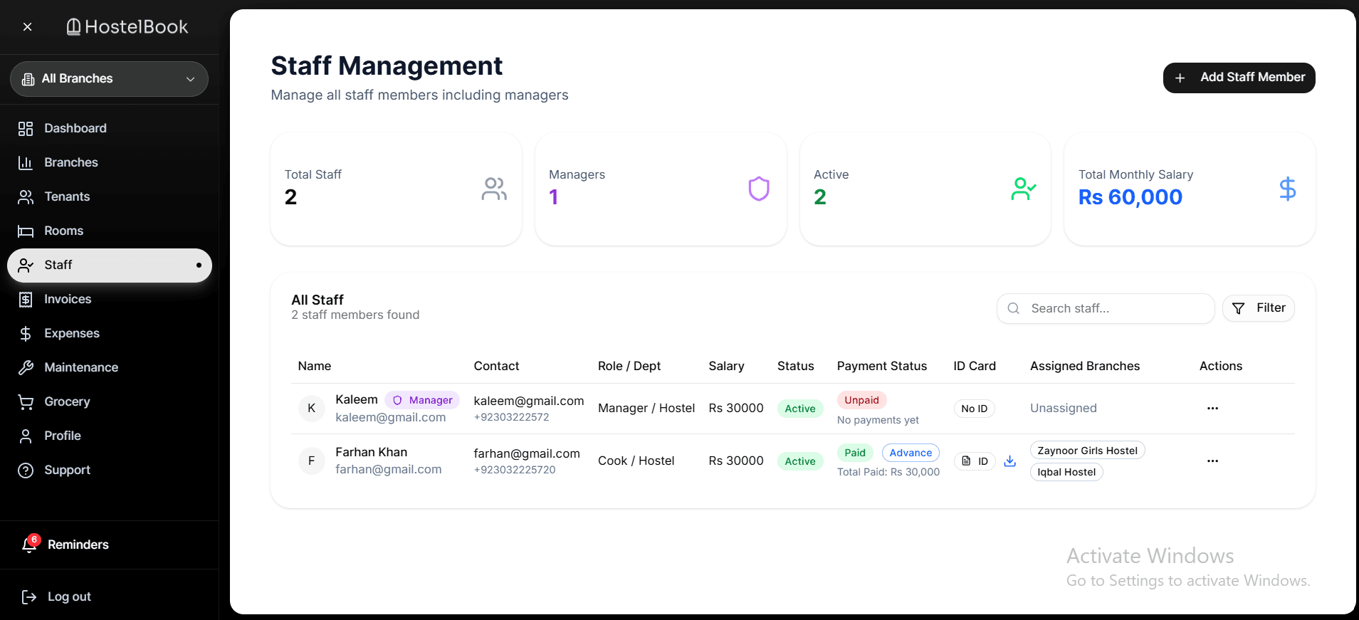 Staff — web