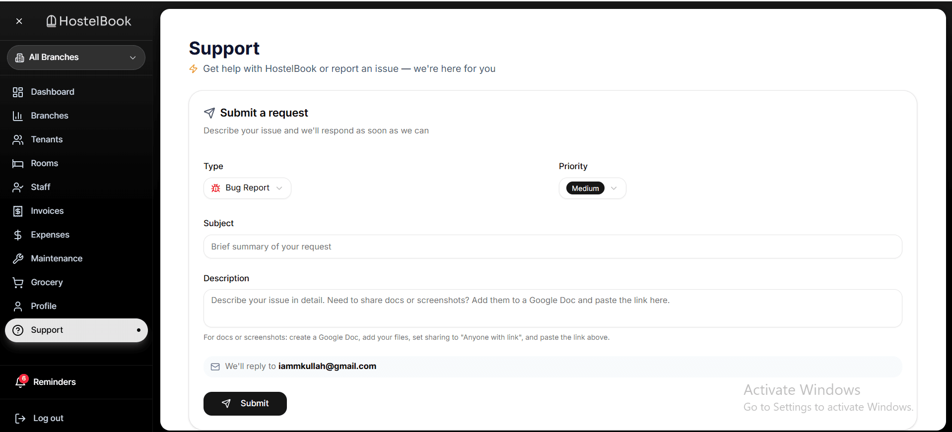 Support — web